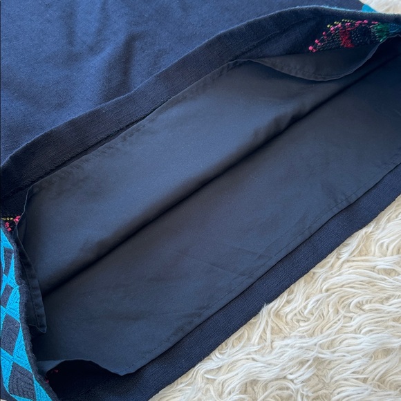 Talbots navy blue beaded embroidered fish sheath dress 8 - Picture 10 of 14